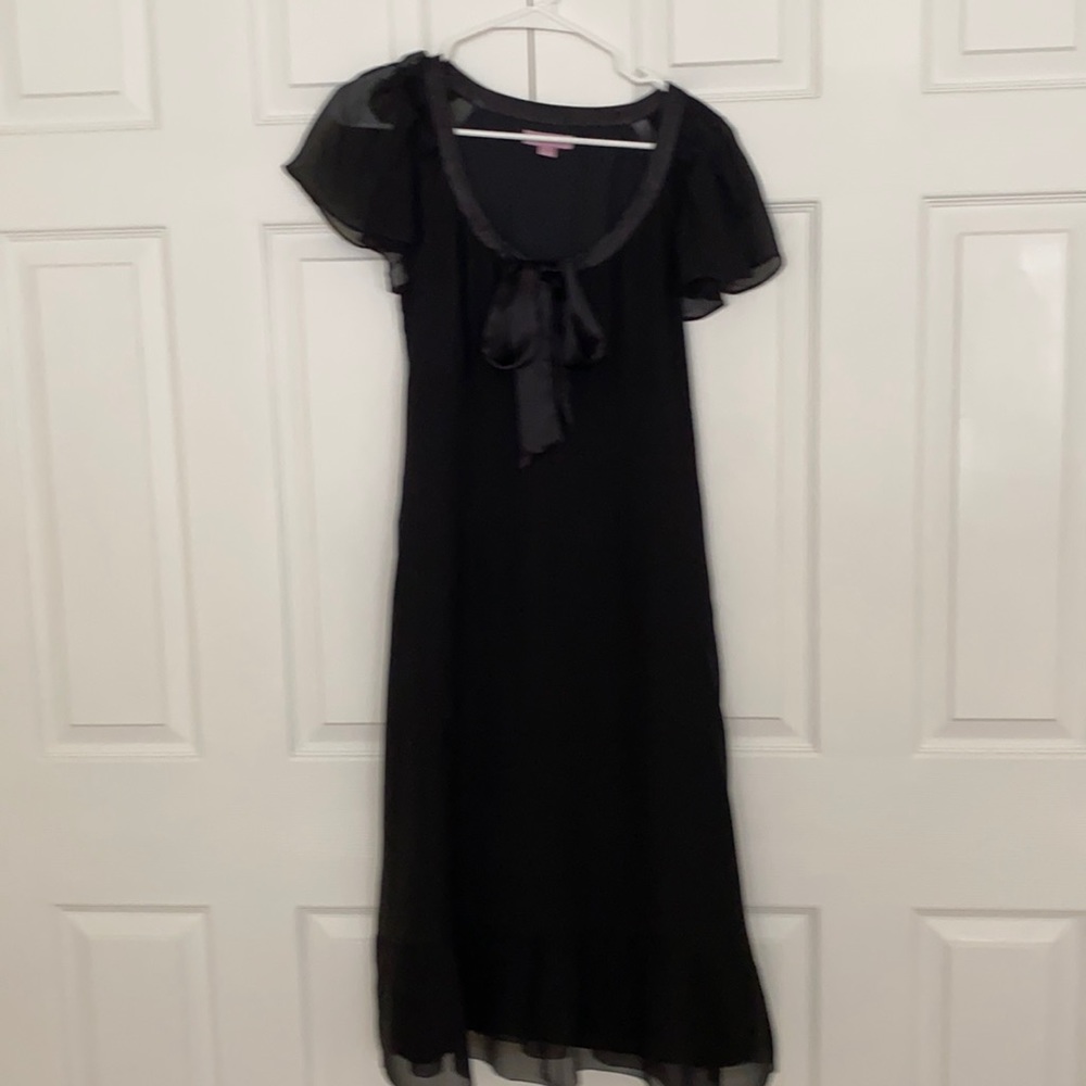 Monsoon UK 100% silk black midi formal dress